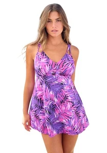 Swim 365 Women's Plus Size Loop Strap Two-Piece Swim Dress - Picture 1 of 30