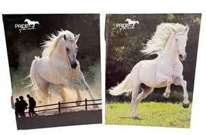 Vintage 2001 2002 Mead Pride of Horses Pocket Folder White Horses Lot of 2 - Picture 1 of 4