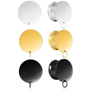 3 Pairs DIY Gauges Plugs for Ears Dangle Stainless Steel DIY Ear Gauges Penda... - Picture 1 of 7