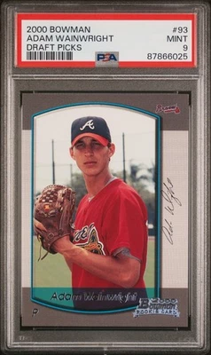 2000 Bowman Draft Picks Baseball Adam Wainwright #93 RC Rookie PSA 9 - Image 1 of 2