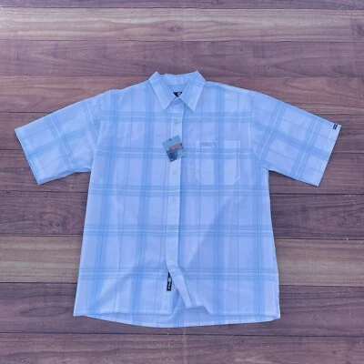 Camisa De Colección Y2K Southpole Hexagonal Azul A Cuadros Manga Corta Botón Para Hombres M Jnco Foto 1 de 4