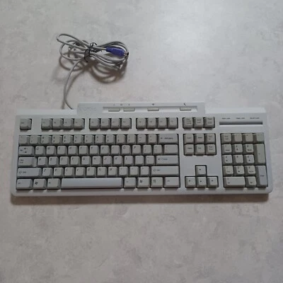 Vtg SONY Clicky Keyboard PS2 Connector Tested USED Light Gray - Image 1 of 4