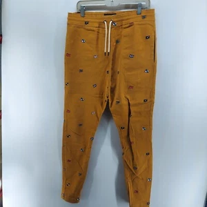 I love pantalones feos para hombre talla grande tobillo cremallera denim harén teñido mostaza amarillo delgado - Imagen 1 de 10