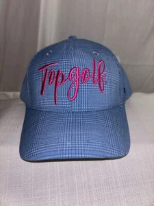 Top Golf verstellbare Damen Baseballmütze neu mit Etikett NEU blau pink kariert - Bild 1 von 4
