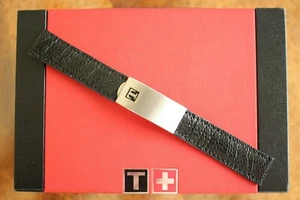NOS 18MM BLACK LEATHER DEPLOY. WATCH BAND WATCHBAND BRACELET STRAP FOR TISSOT L - Picture 1 of 5