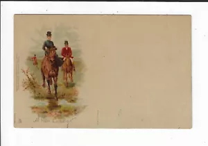 Postal de caza a caballo Sport Series A Fair Leader 1901 hombre y mujer p2103 - Imagen 1 de 2