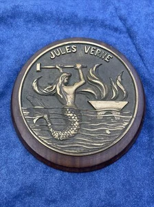 NAUTICAL BRASS PLAQUE JULES VERNE French Naval Plaque Z409 - Picture 1 of 6
