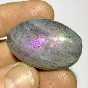 FULL SPECTRUM PURPLE LABRADORITE SPECTROLITE WIZARD POCKET STONE MADAGASCAR - Imagen 1 de 16
