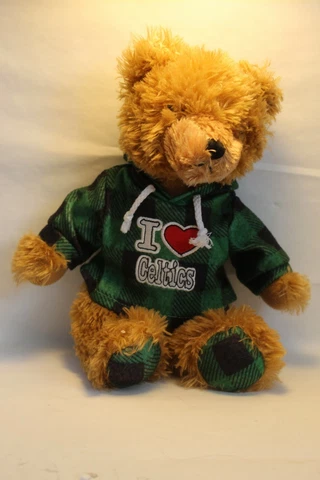 2011 Boston Celtics Plush Bear 14"  Official NBA store Hooded sweatshirt Tags Cover