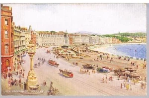 VALENTINES POSTCARD THE PROMENADE DOUGLAS ISLE OF MAN 1936 - Picture 1 of 2