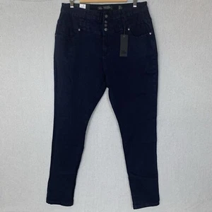 Chic Denim Harley High Rise Skinny Dark Button Fly Women's Size 18 (36x32) NWT - Picture 1 of 9