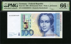Germany Federal Republic 1996 100 Deutsche Mark,P46,PMG 66 EPQ GEM UNC - Picture 1 of 2
