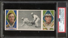 1912 T202 Hassan Triple Folder Wallace Pelty A Close Play At Home PSA 5