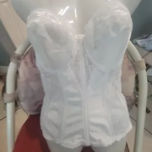 Carinval 423 Strapless Bustier Lace Satin Tricot Low Back - Picture 1 of 7