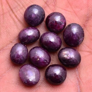 10 Pcs Natural Ruby Untreated Huge 9mm-11mm Oval Cabochon Loose Gemstones Lot - Picture 1 of 5
