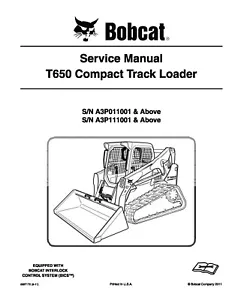 Bobcat T650 Track Loader Workshop Manual Service Shop Repair 6987172 - Picture 1 of 5