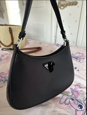 Modalu Black Handbag Leather Shoulder Grab Bag Detachable Strap New With Tags.  - Image 1 of 2