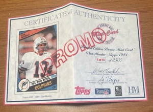 1984 Topps Dan Marino Highland Mint Bronze Promotion Card Promo #1 of 40 - Bild 1 von 6