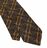 Sulka Men's Blue/Gold Baroque 100% Silk Tie Made In France 3.75" Width Mint Cond