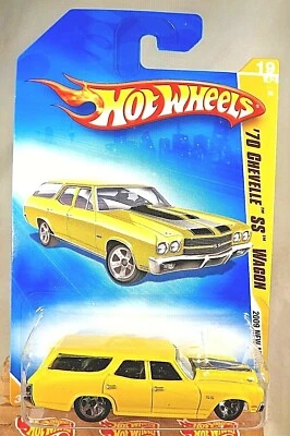 2009 Hot Wheels #19 New Models 19/42 '70 CHEVELLE SS WAGON Yellow Variant w/5 Sp - Image 1 of 4