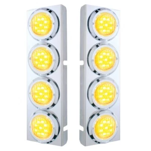 Peterbilt Air Cleaner Bracket w/ LED 2" Lights & Bezels - Amber LED/Clear Lens - Bild 1 von 12
