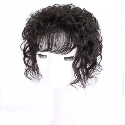 Large  Base Wavy Curly Hair Silk Base 100% Human Hair Toupee Topper For Women - Image 1 of 4