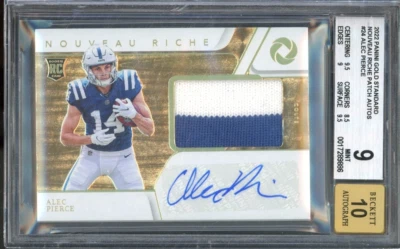 2022 Gold Standard ALEC PIERCE #24 RC Rookie Nouveau Riche Patch Auto /79 BGS 9 - Image 1 of 2