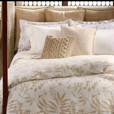 Ralph Lauren Cecily 4P Juego de Almohadas Fundas Edredón Reina Completo $580 Bronceado Palmetto  Foto 1 de 4