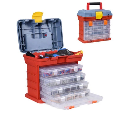 Heavy Duty Removable Tray Fishing Tackle Box Screw Bolt Parts Tool Box Organizer - image 1 of 4