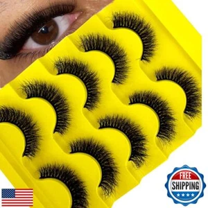 HBZGTLAD Cat eye Eyelashes 3D Natural False Lashes D Curl Fluffy Soft Cross 5 - Picture 1 of 5
