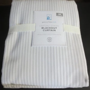 POTTERY BARN KIDS OXFORD STRIPE BLACKOUT CURTAIN - 44" X 96" - GRAY/WHITE - Picture 1 of 4