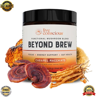Beyond Brew Caramel Macchiato Coffee Alternative Reishi & Chaga - 30 Servings - Image 1 of 4