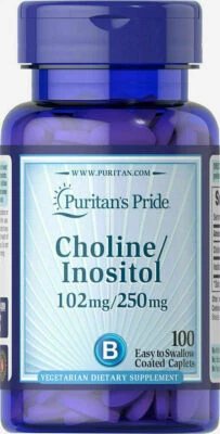 Puritan's Pride Choline Inositol 102mg/250mg100Caplet Choline Inositol  Vitamin - Image 1 of 2