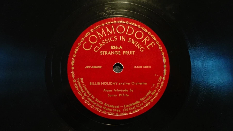 Billie Holiday "Strange Fruit/Fine and Mellow" Commodore 526 Jazz 78 - Image 1 of 1