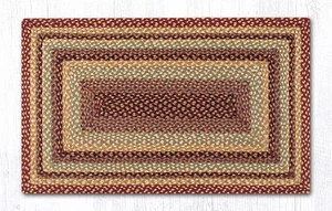 Earth Rugs RC-357 Burgundy Gray Cream Oblong Braided Rug 27 Inch X 45 Inch - Picture 1 of 1