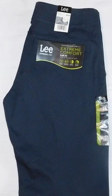 Pantalones LEE Performance Series Extreme Comfort elásticos ajustados cintura flexible azul marino Foto 1 de 4