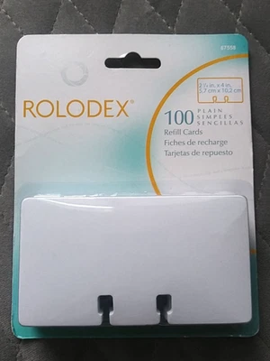ROLODEX Plain Rotary File Cards (67558) 100 Count Refill Office SEALED NOS Vtg - Image 1 of 3