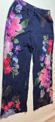 Мягкое окружение цветочный принт 2 изделия наряд Топ и широкие брюки синий S/m - Изображение 1 из 4