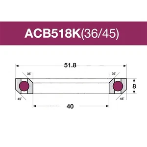 Hot Sale Bicicleta Headset Bearing 40x51.8x8 36°/45° 1-1/2\\\" ACB518K - Picture 1 of 12