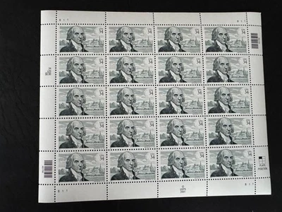 Scott #3545 James Madison Pane of 20 34¢ Stamps (2001) - Image 1 of 2