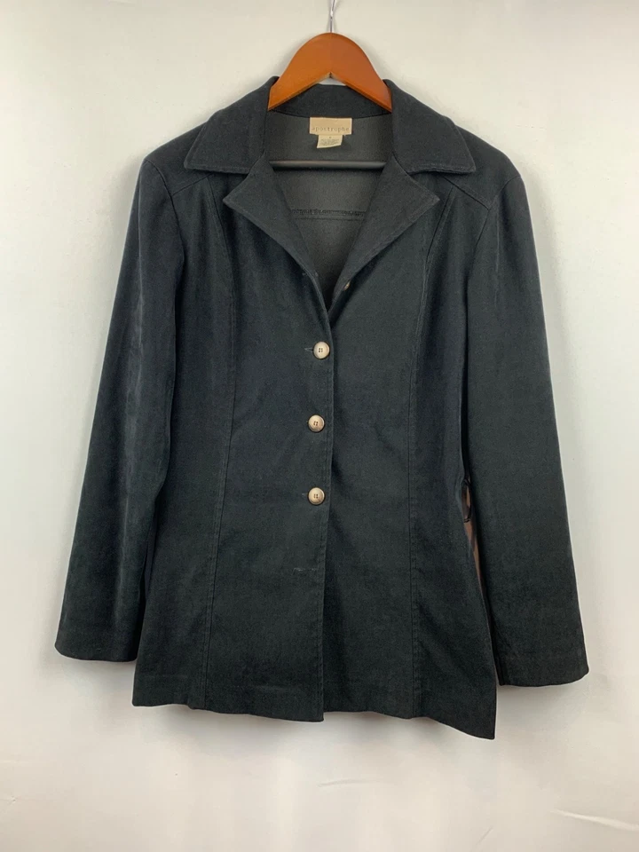 Apostrophe Womens Button-Up Blazer Jacket Size 6 Black - Image 1 of 4