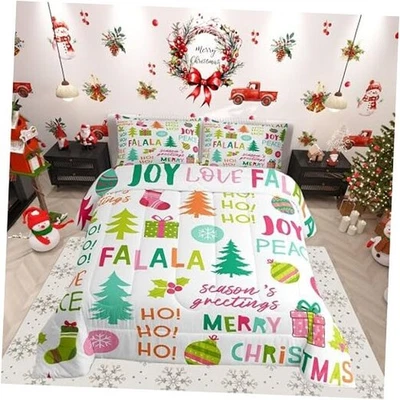  Conjunto de roupa de cama Feliz Natal para crianças meninos meninas colorido Natal Twin Cyj15574 - Imagem 1 de 4