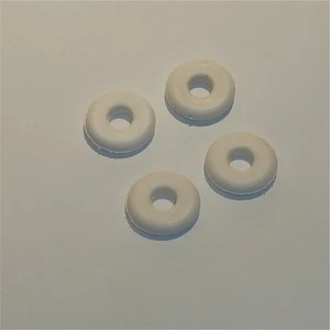 Tri-ang Minic Bus 22mm Set of 4 Smooth White Tyres Cast Hub Pack #151 - Picture 1 of 4