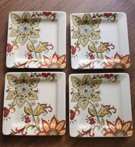 Pier 1 Imports 10 3/4" Quadratische Essteller Karynthum 4er Set Pier One - Bild 1 von 5