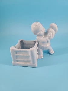 Vintage Haeger blau Boxen Baby Junge Pflanzgefäß Kinderzimmer Neugeborenes Geschenk Sport - Bild 1 von 5