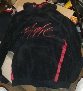 Nike Air Jordan Wings Of Flight Hoodie Size Medium Sherpa Fleece Pullover Black - Picture 1 of 20