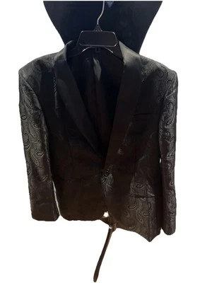 Chaqueta Esmoquin Negra Grande Paisley Coofandy Foto 1 de 4