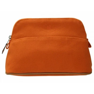Con Caja HERMES Hermes Bolsa Bólida Mini Naranja Plata Herrajes 100 Algodón Accesorio Foto 1 de 4