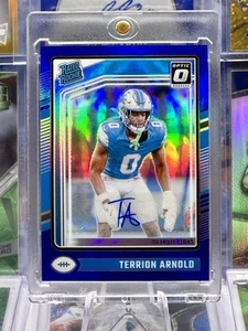 2024 Optic Prizm Rookie AUTO Autograph /99 Blue COLOR MATCH Terrion Arnold Lions - Picture 1 of 2