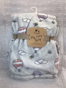 Hot Air Balloon Butterfly Plush Baby Blanket My Cozy Baby Adirondack Lovey Girls - Picture 1 of 8